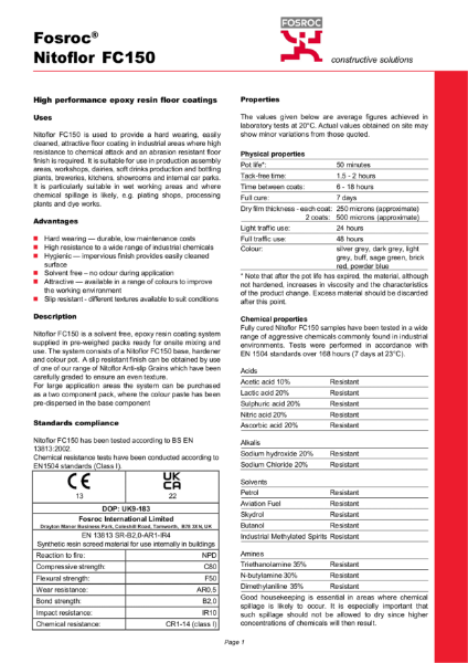 Nitoflor FC150 Technical Datasheet
