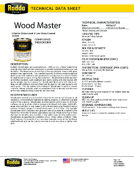 Rodda TDS Wood Master 533590 GL4 ALL