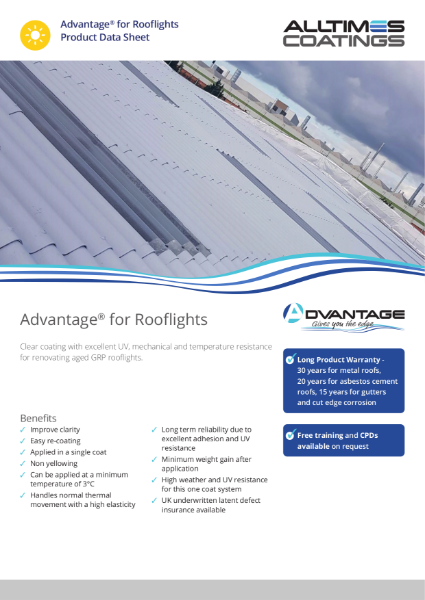 Advantage for ROOFLIGHTS Product Data Sheet