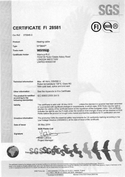 IEC 60800:2009 Certificate (WSMAP)