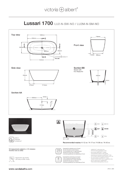 Lussari Free-standing Bath 1700