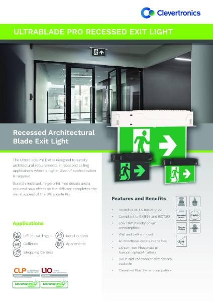 Ultrablade Pro Exit Recessed Luminaire - Product Catalogue