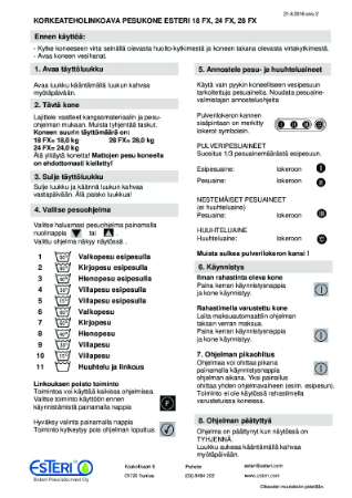 Esteri 18FX 24FX 28FX käyttöohje