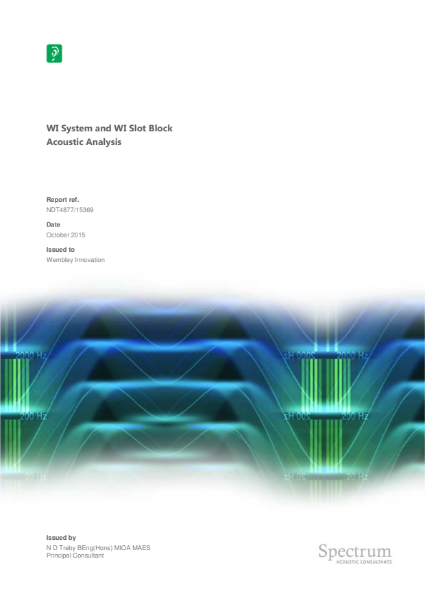 Acoustic Report for Wi Slot Block, Wi Column, Wi Beam, Wi System