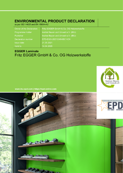 Environmental Product Declaration (EPD) - Laminate and Door Size Laminate