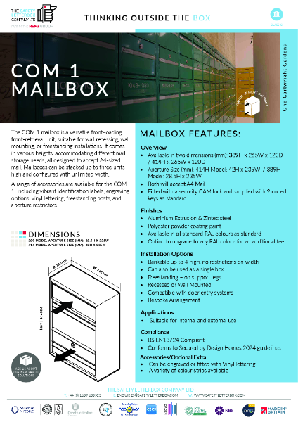 COM 1 Mailbox Datasheet