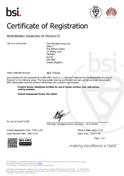 BES 6001 Certificate