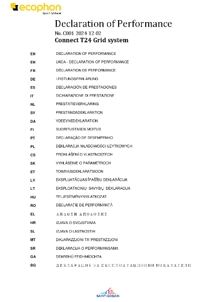 Declaration of Performance - Connect T24 Grid - December 2024