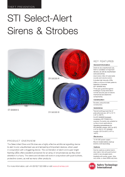 STI Select-Alert Sirens & Strobes