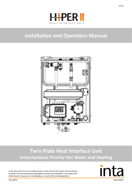 Heat Interface Unit - Installation and Operation Manual