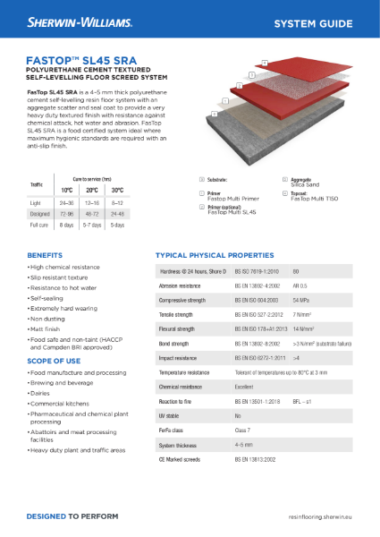 Resin flooring FasTop SL45 SRA screed system