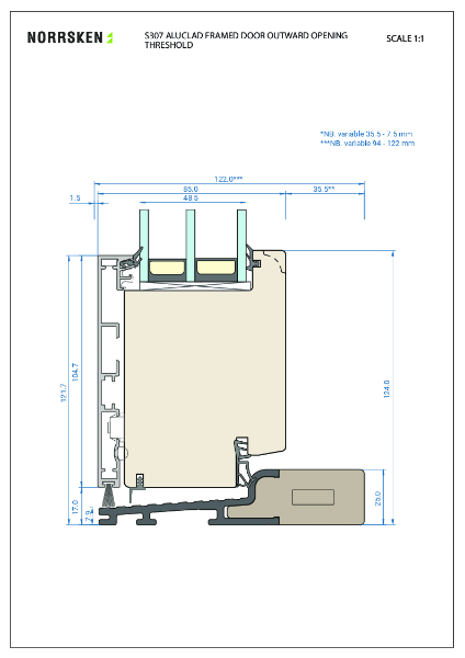 Outward Opening Alu-Clad Framed Door (S307A)
