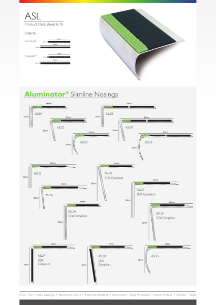 Aluminator Stair Nosing Data Sheet