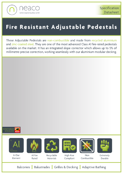 Fire Resistant Adjustable Pedestal Data Sheet