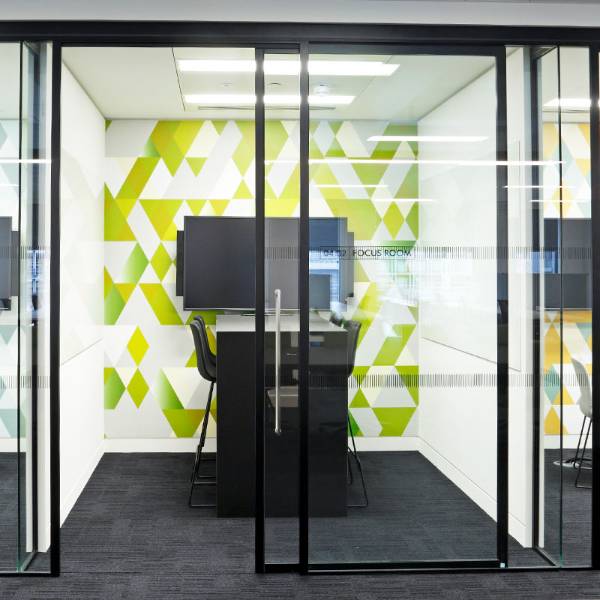 Kinetic Align Single Glazed Sliding Framed Door with Single Glazed Partition