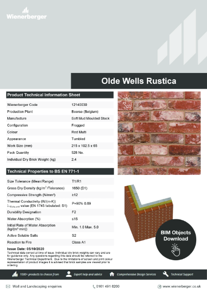 Olde Wells Rustica Data Sheet