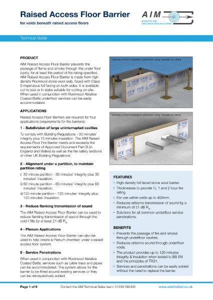 AIM Raised Access Floor Barrier Technical Guide 2022