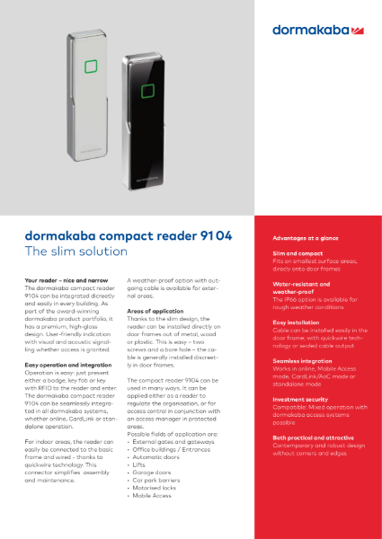 DORMAKABA compact reader 9104