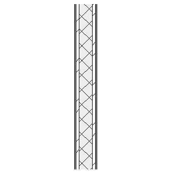 Concrete block wall with plasterboard linings on metal furrings