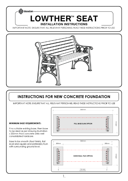 C000-0514 Lowther Seat Installation Instructions 09B047-16 Issue 2