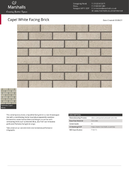 Capel White Facing Brick