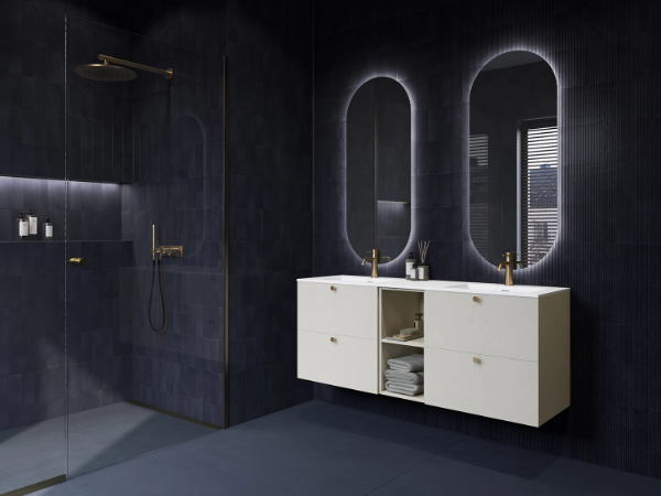 Variant 46 - 150 Beige Med Dis Corianservant og Lugano Vendbart Speil