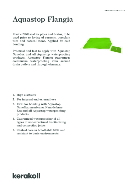 Aquastop Flangia - TDS