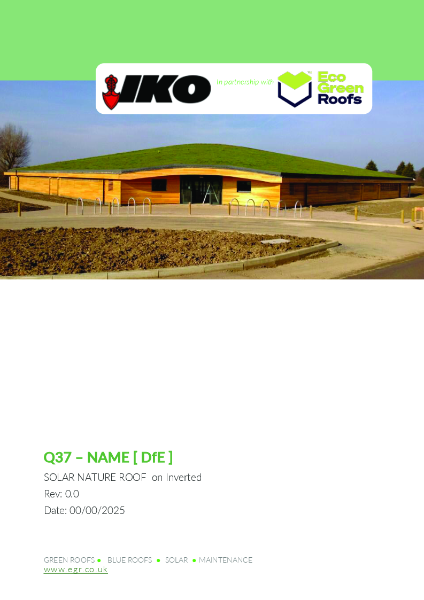 DfE CF25 Sample Specification - Eco Green - IKO Elements Green Solar Roof System