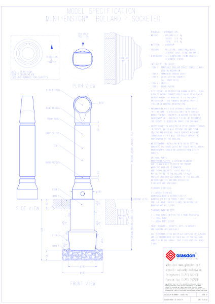 Mini Ensign Bollard™ - Durapol® Model - Socketed