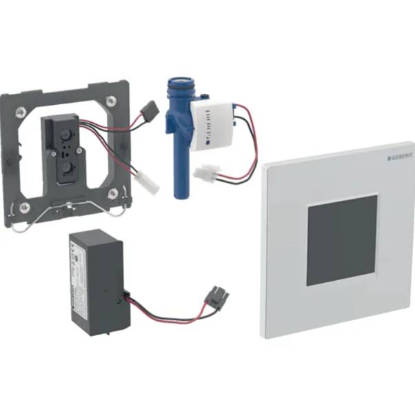Geberit urinal flush control with electronic flush actuation, mains operation, Type 20 (ex Type 30) cover plate, square 