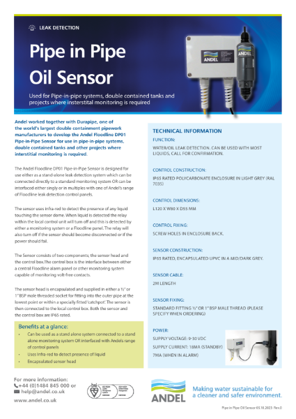 Pipe in Pipe Oil Sensor