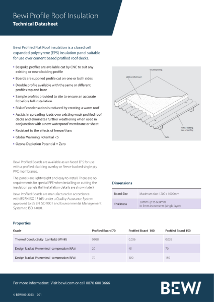 Profile Roof Insulation Technical Data Sheet