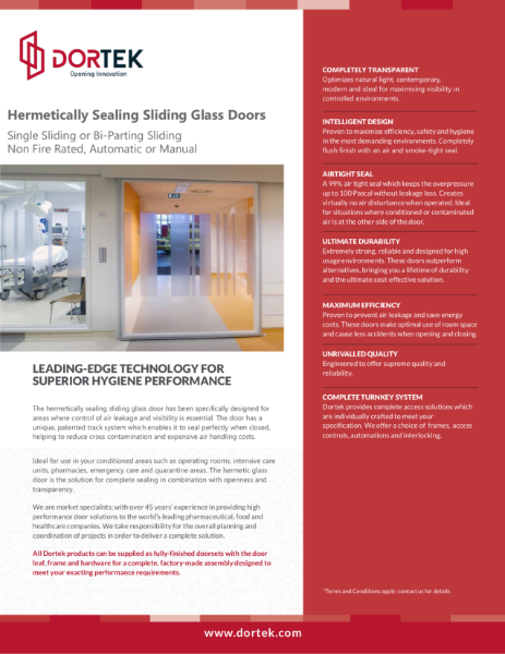 9.2. Dortek Hermetically Sealing Sliding Glass Door