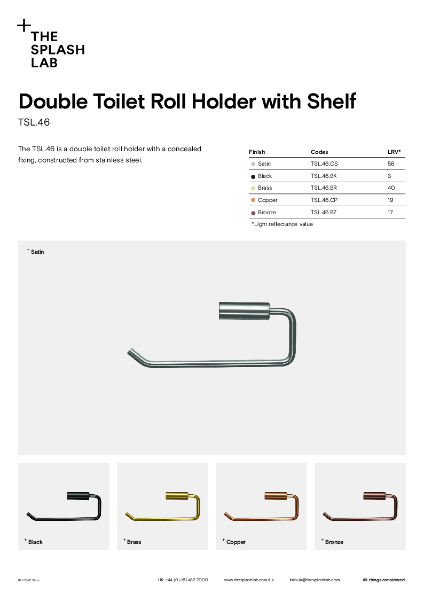 Radius Double Toilet Roll Holder Datasheet