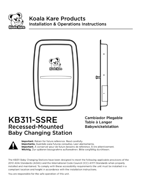 KB311-SSRE Installation Instructions