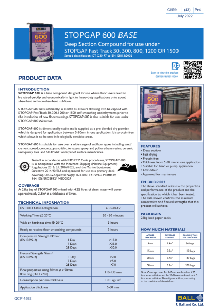 Stopgap 600 Base TDS