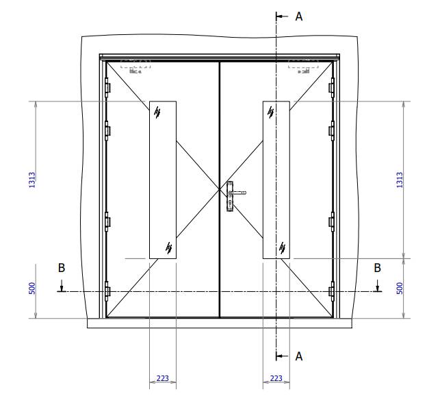 Drawing P024 - M56L double leaf external door block frame