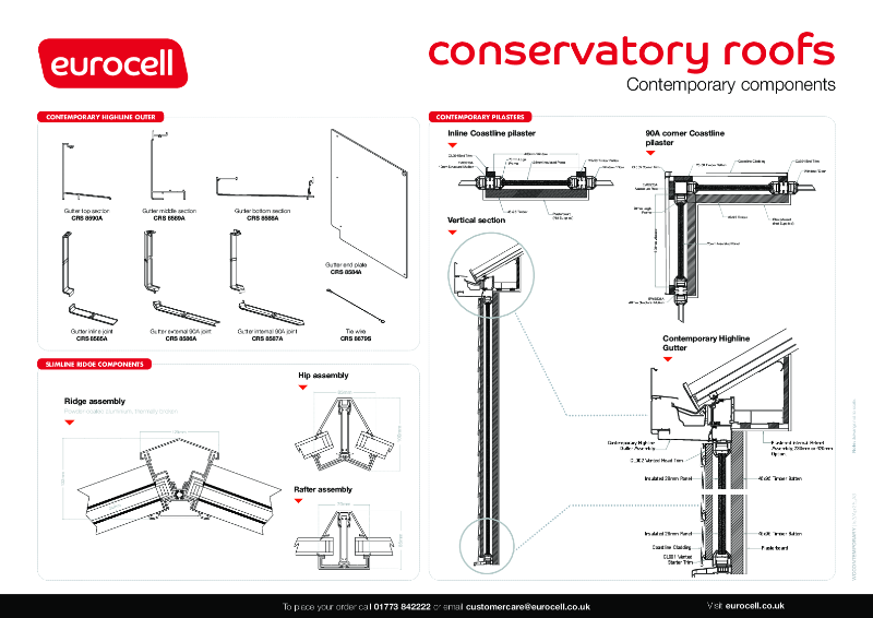 Contemporary Conservatory Components Product Chart