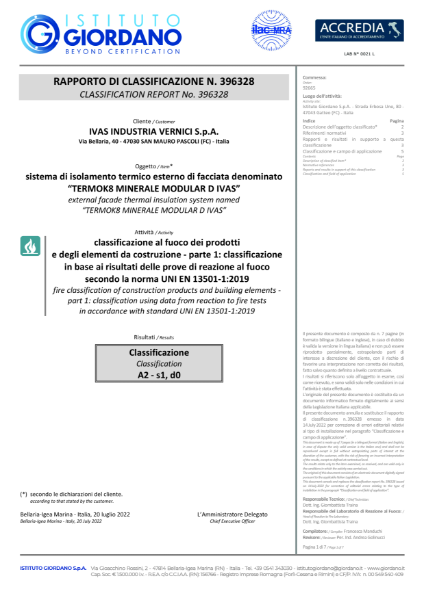 BS EN 13501-1 AlivaBrick cavity fix A2, s1,d0