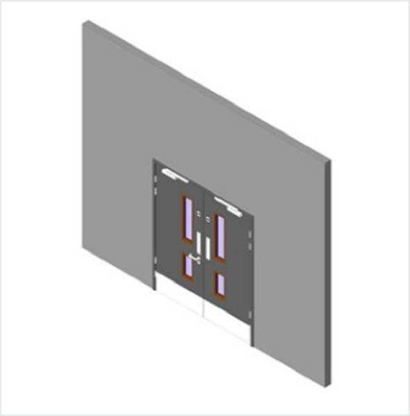 Health Range: Double Store Doorset with 2 Vision Panels