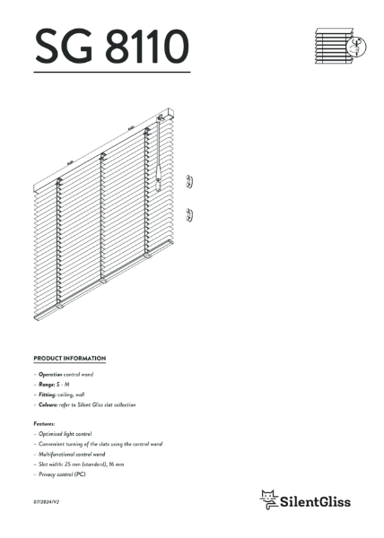 Silent Gliss SG 8110 Venetian Blind - Wand Operated