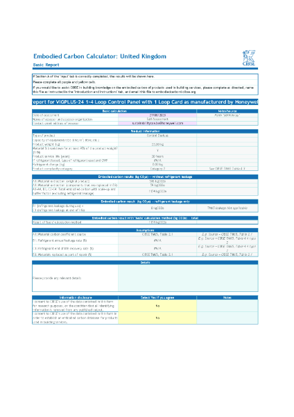 ViglonPlus CIBSE TM65  CIBSE TM65 Embodied Carbon Calculator