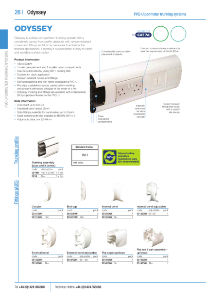 Odyssey PVC-U Trunking Product Data Sheet