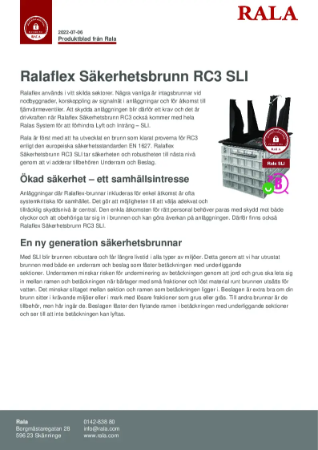 Produktblad Ralaflex Sakerhetsbrunn RC3 SLI