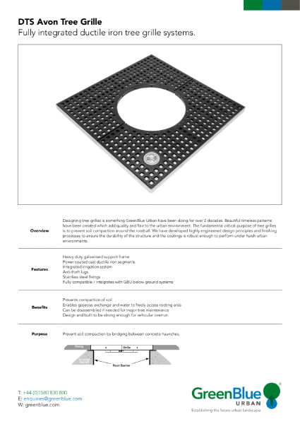 GBU DTS Avon Tree Grille Datasheet