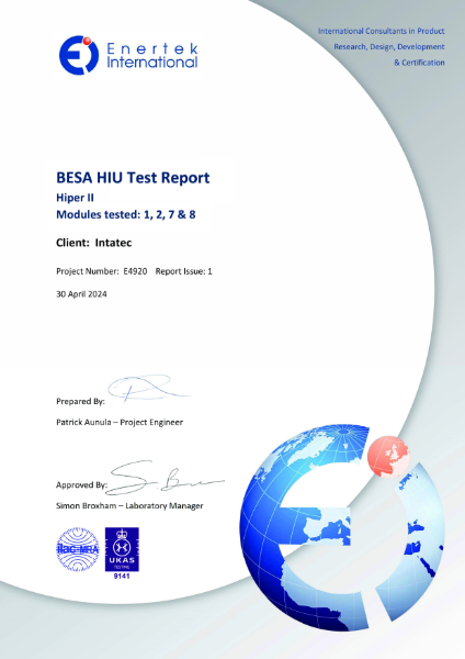 BESA 2023 Test Regime Report - HIPER II HIU