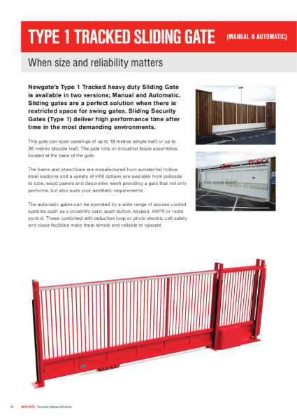 Type 1 Tracked Sliding Gates