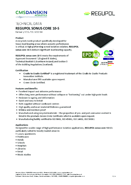 REGUPOL sonus core 10-S (REGUPOL 6010 SH 10mm) - TD-en-UK Release 23 01 2026