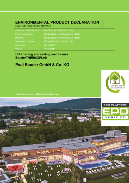 Environmental Product Declaration - Bauder Thermoplan