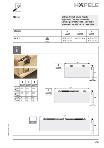 Slido F-Line21 12 Installation Instructions